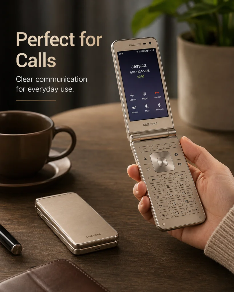 Samsung Galaxy Folder 2 open and perfect for calls