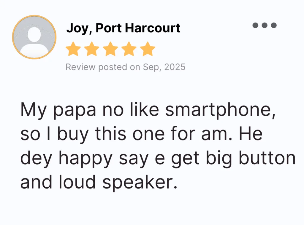 Verified customer review