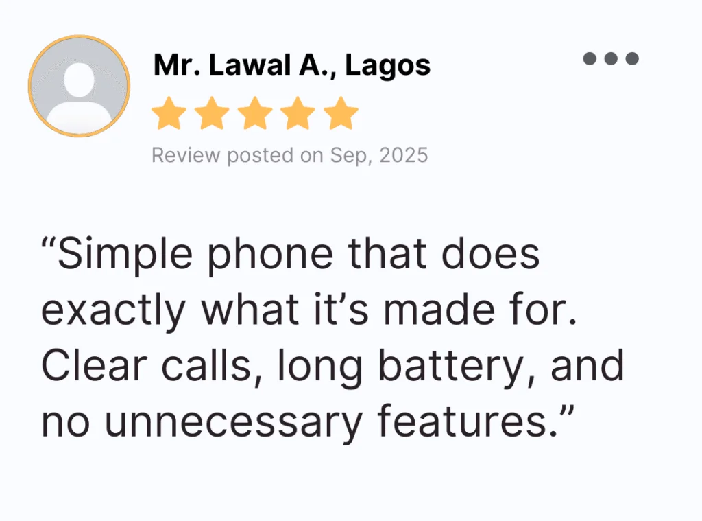 Verified customer review