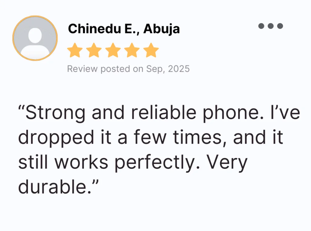 Verified customer review